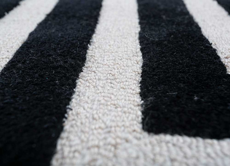 Tappeto di lana - 330 x 240 cm - bianco e nero