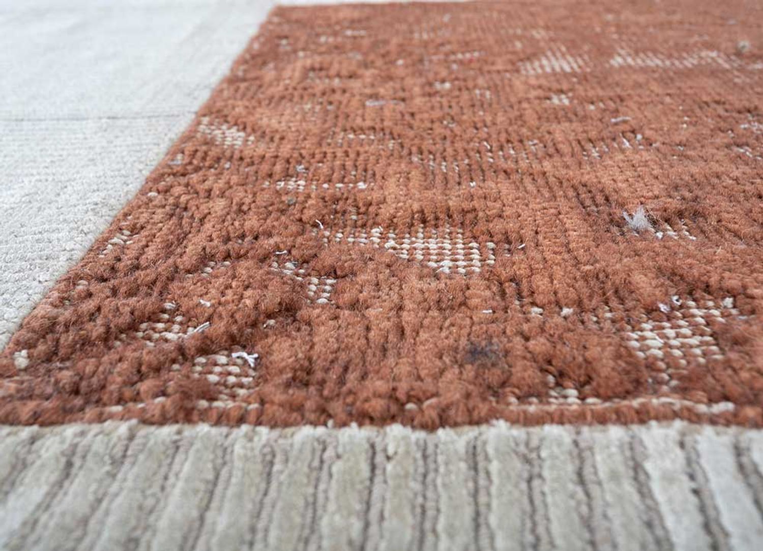Tappeto di lana forma speciale  - 180 x 150 cm - crema