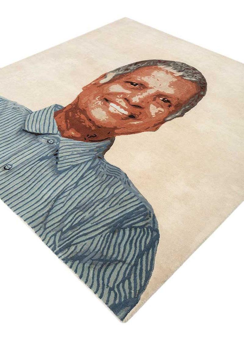Tappeto di lana quadrato  - 185 x 185 cm - crema