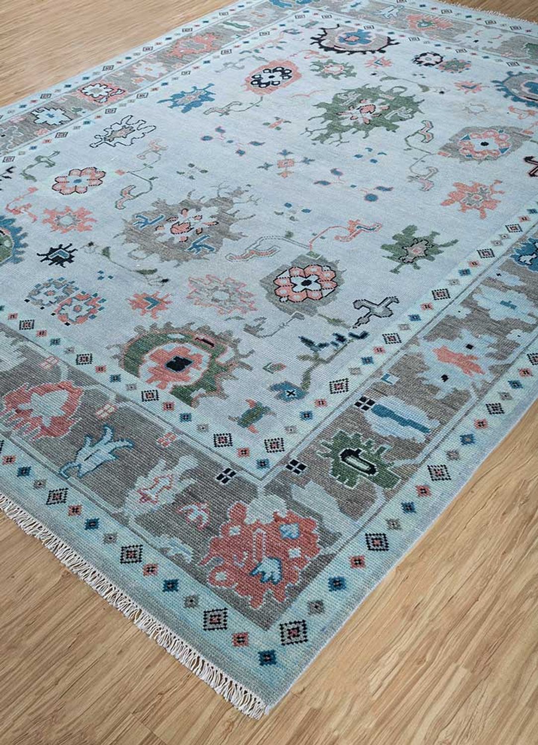 Tappeto di lana - 360 x 270 cm - blu chiaro