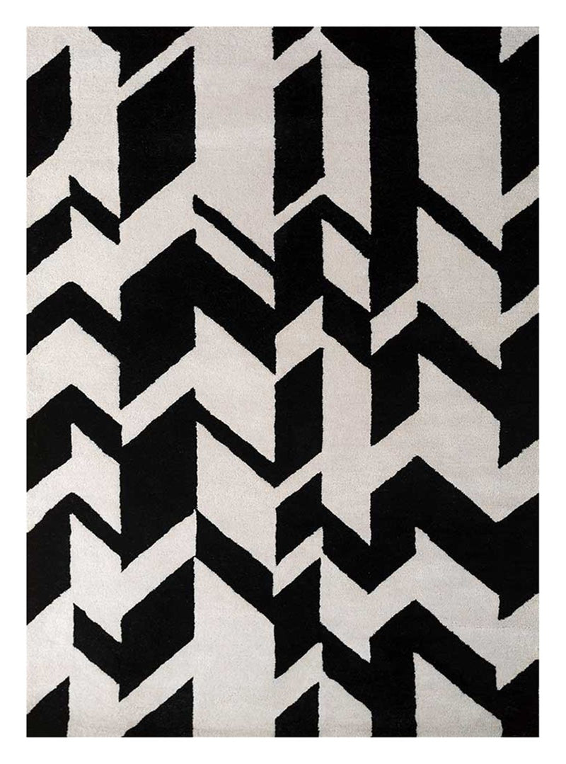 Tappeto di lana - 235 x 148 cm - bianco e nero