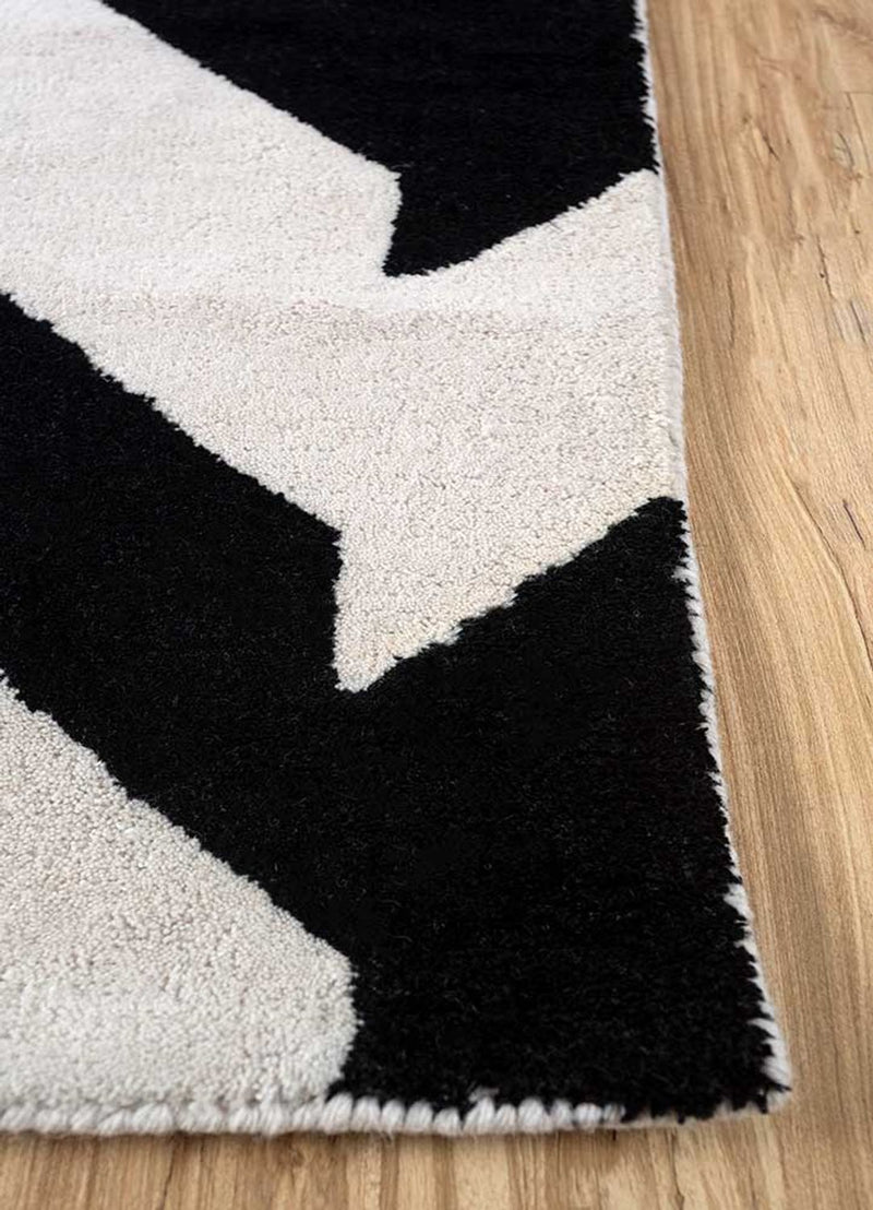 Tappeto di lana - 235 x 148 cm - bianco e nero