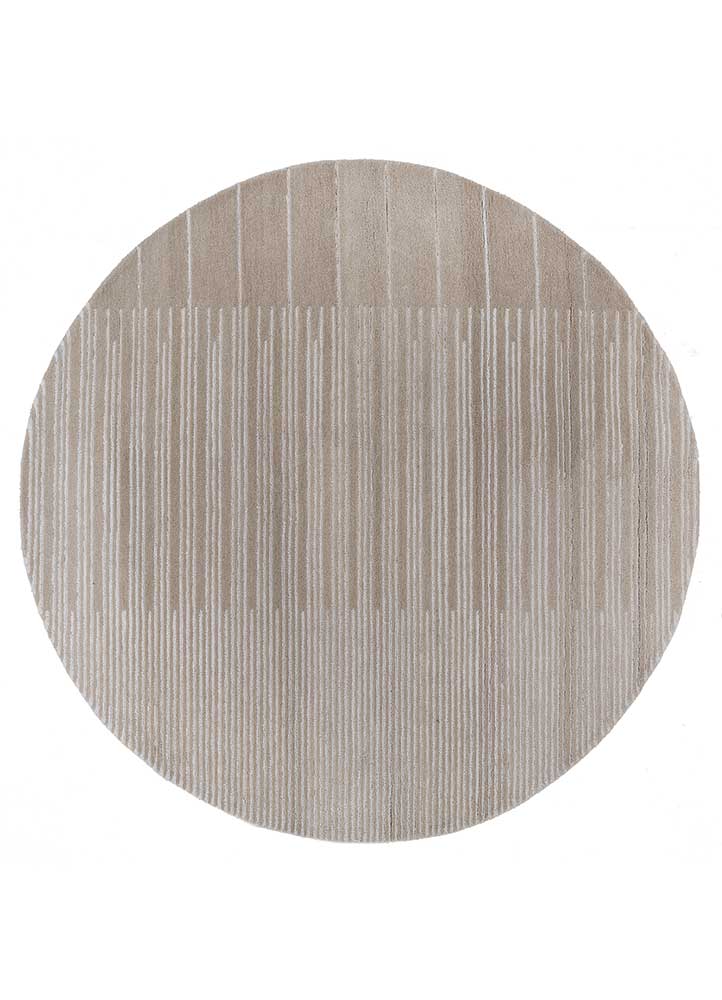 Tappeto di lana rotondo  - 180 x 180 cm - beige