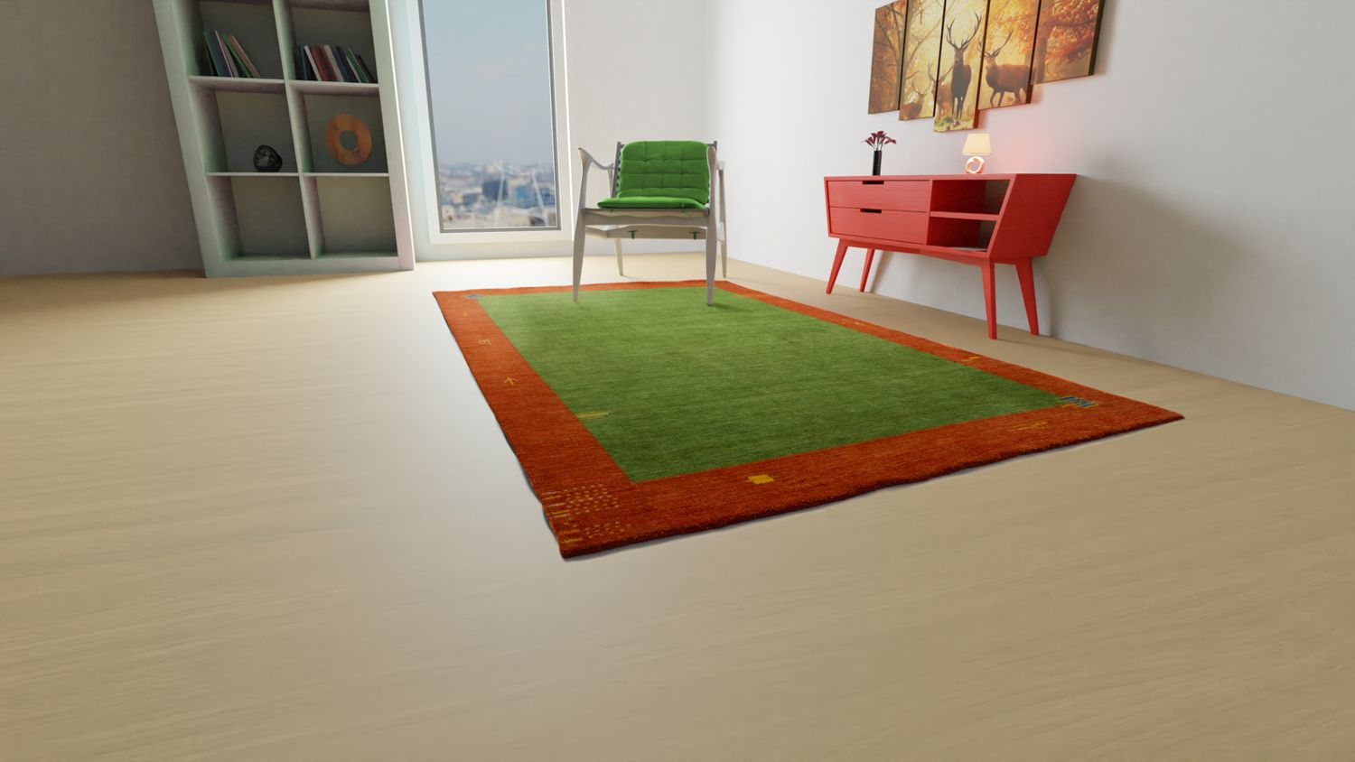 Tappeto Gabbeh - Indus - 180 x 120 cm - verde