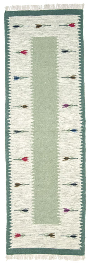 Tappeto corsia Tappeto Kelim - Tendenza - 250 x 80 cm - verde chiaro