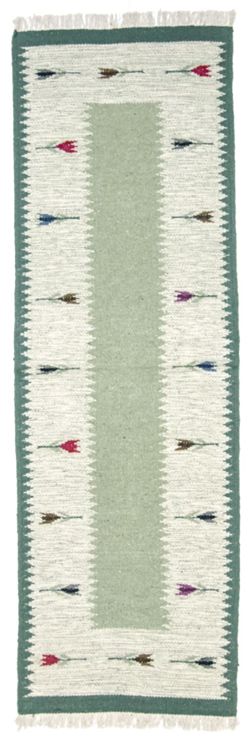 Tappeto corsia Tappeto Kelim - Tendenza - 250 x 80 cm - verde chiaro