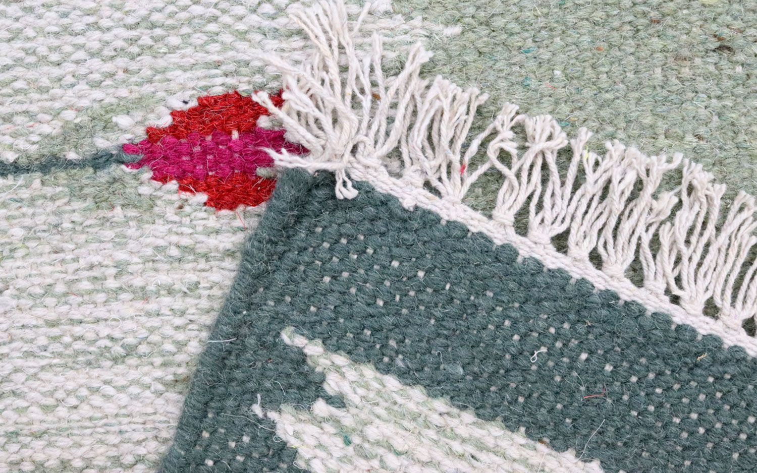 Tappeto corsia Tappeto Kelim - Tendenza - 250 x 80 cm - verde chiaro