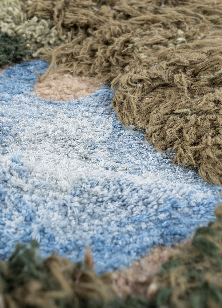 Tappeto di lana forma speciale  - 150 x 90 cm - multicolore