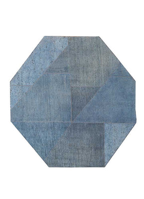 Tappeto di lana forma speciale  - 180 x 180 cm - blu
