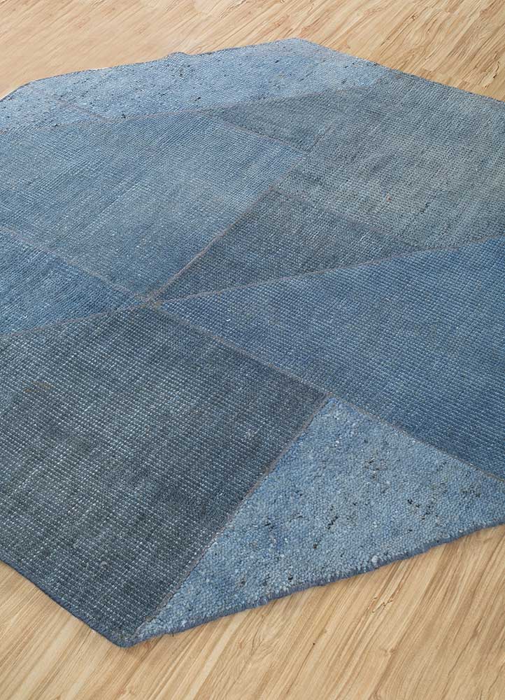 Tappeto di lana forma speciale  - 180 x 180 cm - blu