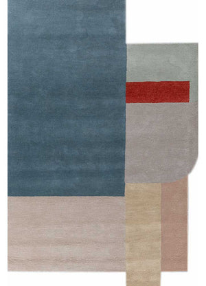 Tappeto di lana forma speciale  - 235 x 150 cm - multicolore