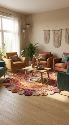 Tappeto in juta - 200 x 140 cm - naturale