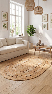 Tappeto in juta - 200 x 140 cm - naturale