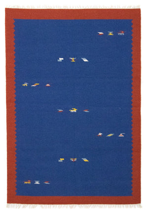 Tappeto Kelim - Tendenza - 180 x 120 cm - blu