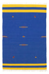 Kilim moderno Tappeto 120x180cm - Tappeto di lana - Rettangolo / Blu / 120 x 180 cm Rettangolo