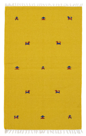 Tappeto Kelim - Tendenza - 180 x 120 cm - giallo