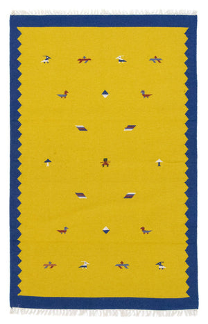 Tappeto Kelim - Tendenza - 180 x 120 cm - giallo