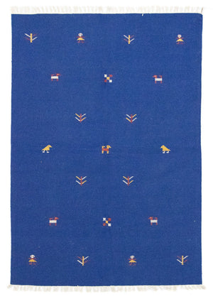 Tappeto Kelim - Tendenza - 200 x 140 cm - blu
