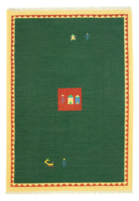 Tappeto Kelim - Tendenza - 300 x 200 cm - verde scuro