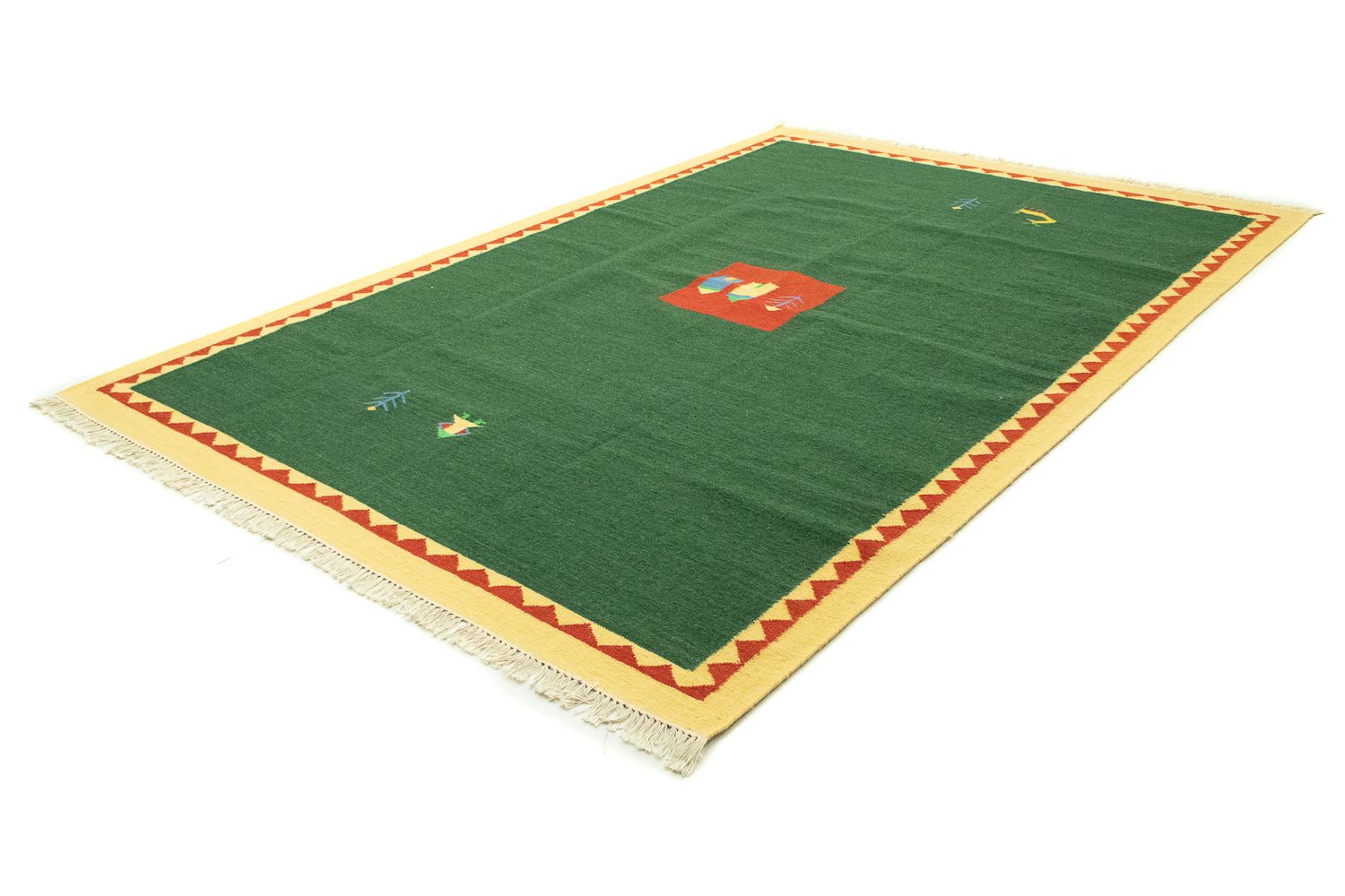 Tappeto Kelim - Tendenza - 300 x 200 cm - verde scuro