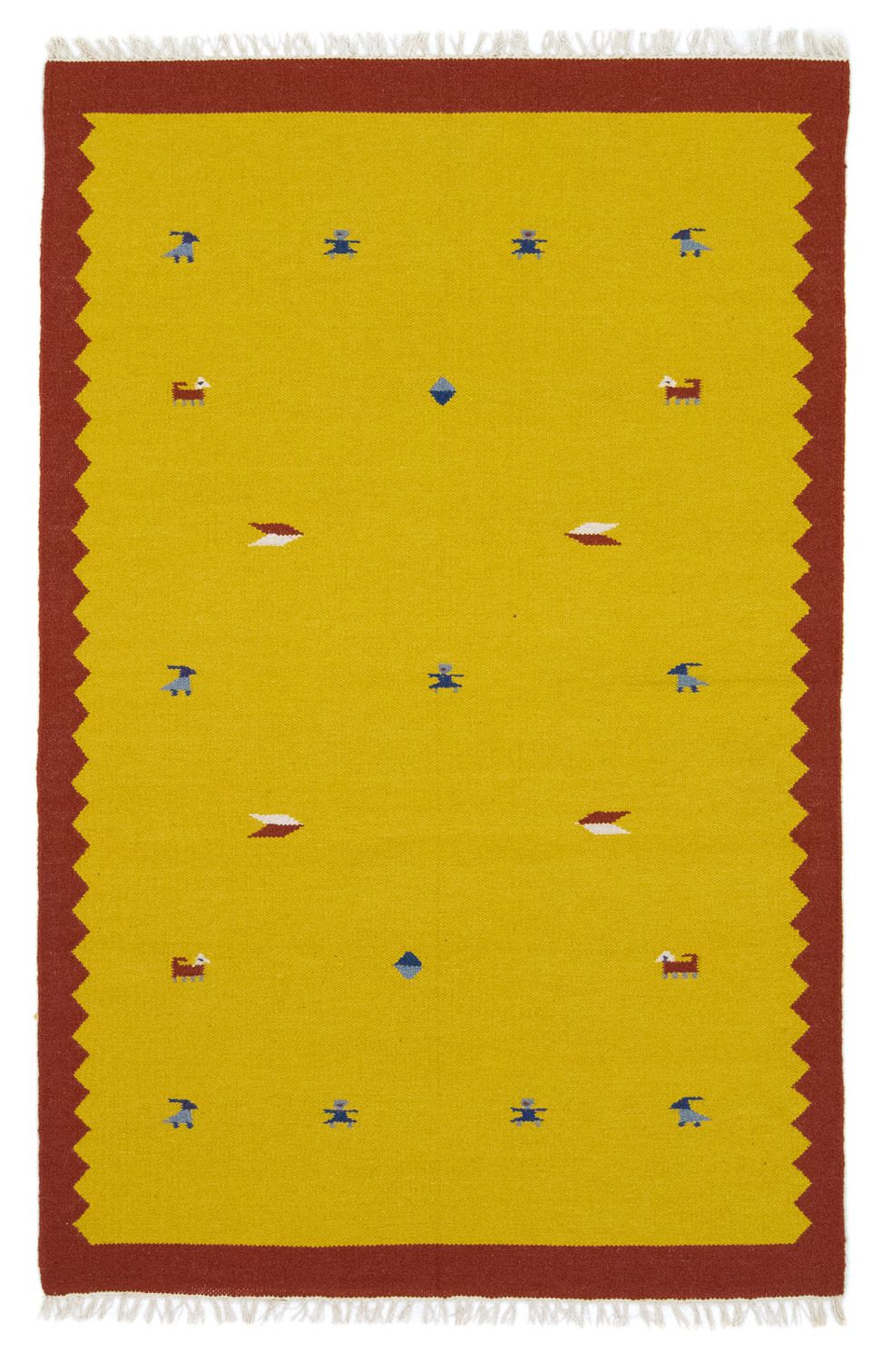 Tappeto Kelim - Tendenza - 180 x 120 cm - giallo