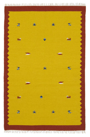Tappeto Kelim - Tendenza - 180 x 120 cm - giallo
