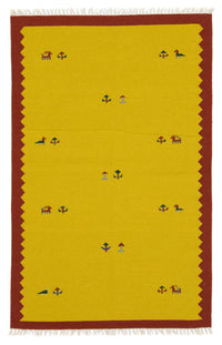 Tappeto Kelim - Tendenza - 180 x 120 cm - giallo