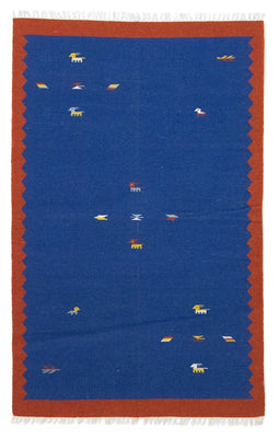 Tappeto Kelim - Tendenza - 180 x 120 cm - blu