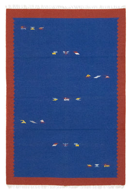 Tappeto Kelim - Tendenza - 180 x 120 cm - blu