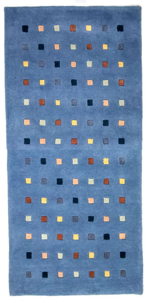 Tappeto Nepal - 140 x 70 cm - blu chiaro