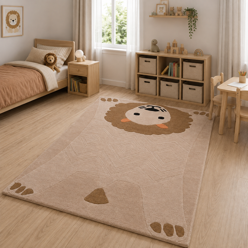Leone Sdraiato Tappeto per Bambini
