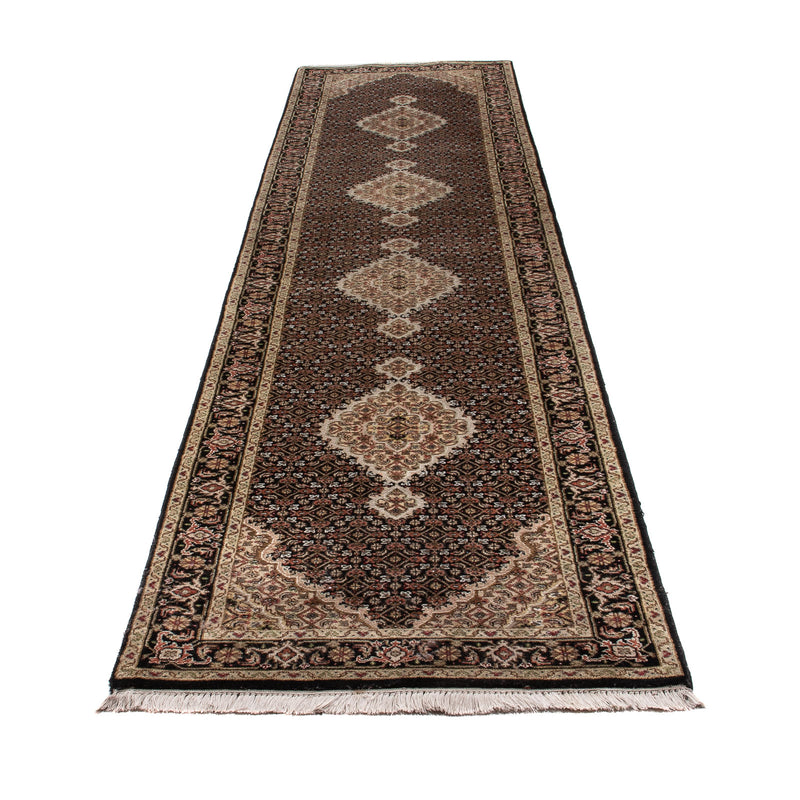 Tappeto corsia Tappeto orientale - Tabriz - 372 x 81 cm - nero