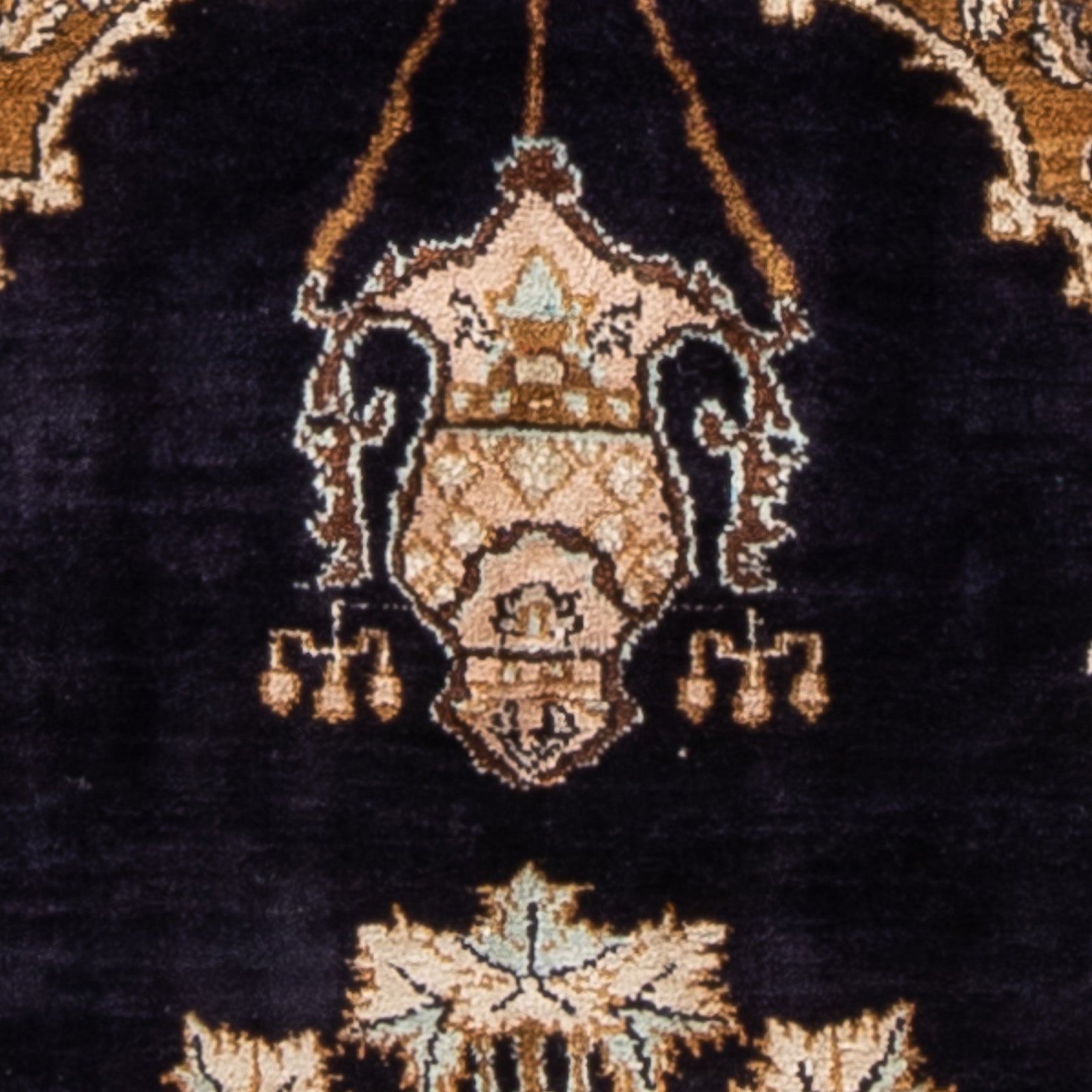 Tappeto di seta - Ghom seta - Premio - 72 x 57 cm - blu scuro
