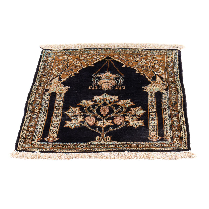 Tappeto di seta - Ghom seta - Premio - 72 x 57 cm - blu scuro