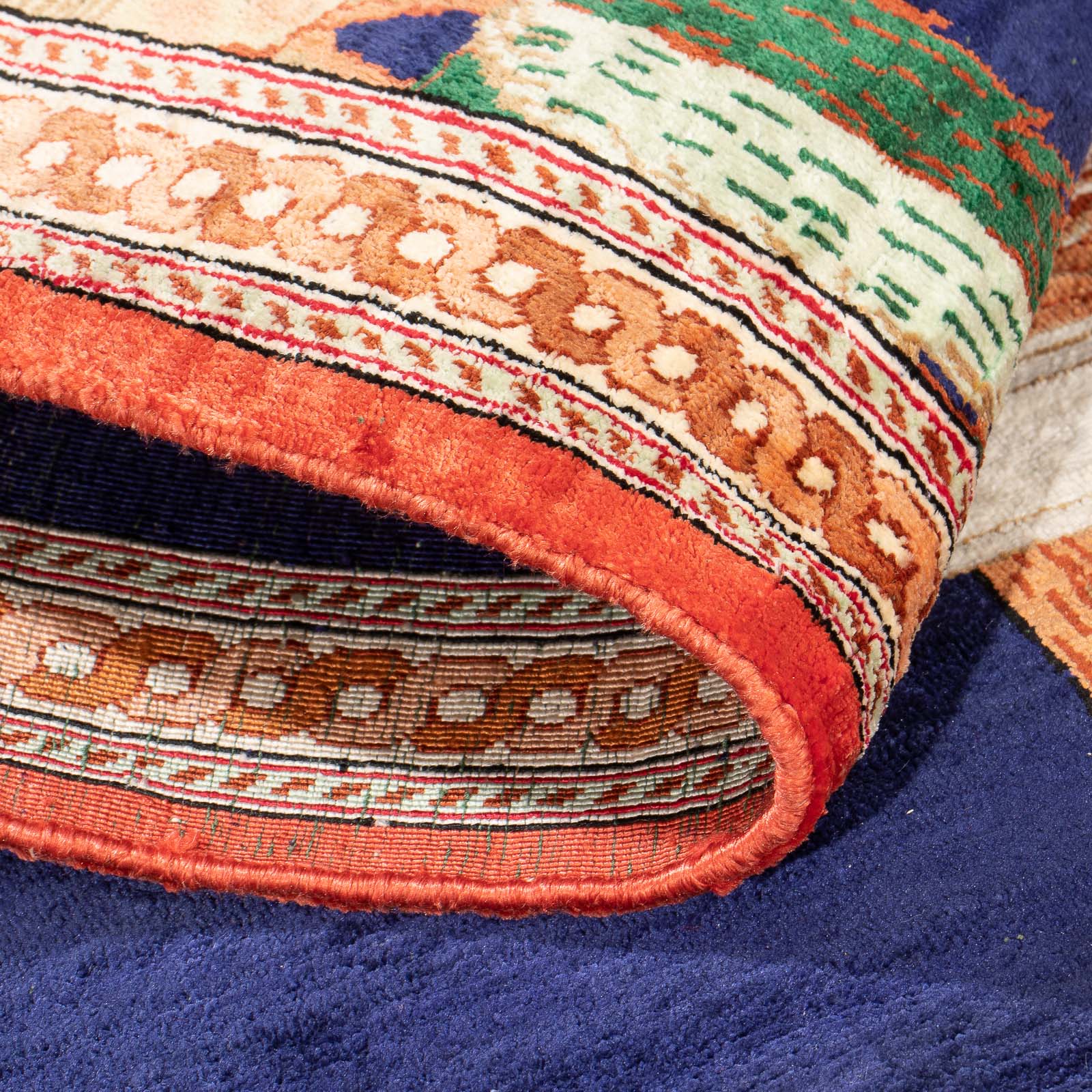 Tappeto di seta - Ghom seta - Premio - 71 x 56 cm - blu scuro