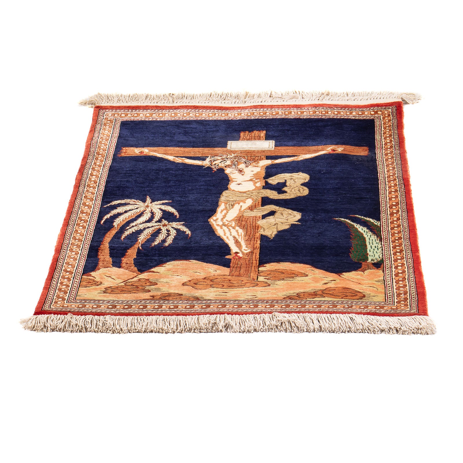 Tappeto di seta - Ghom seta - Premio - 71 x 56 cm - blu scuro