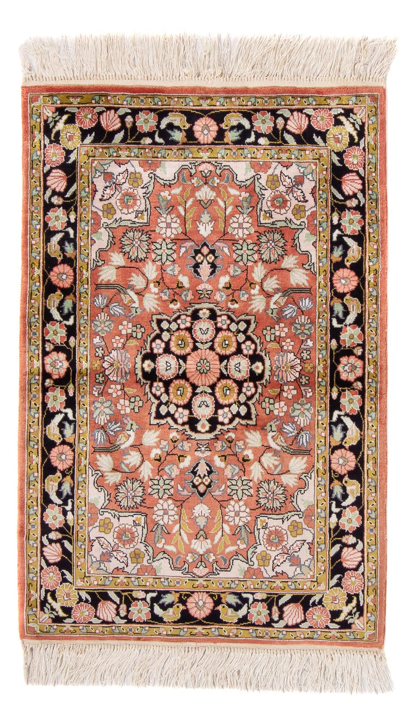 Tappeto di seta - seta cinese - 93 x 62 cm - rosso