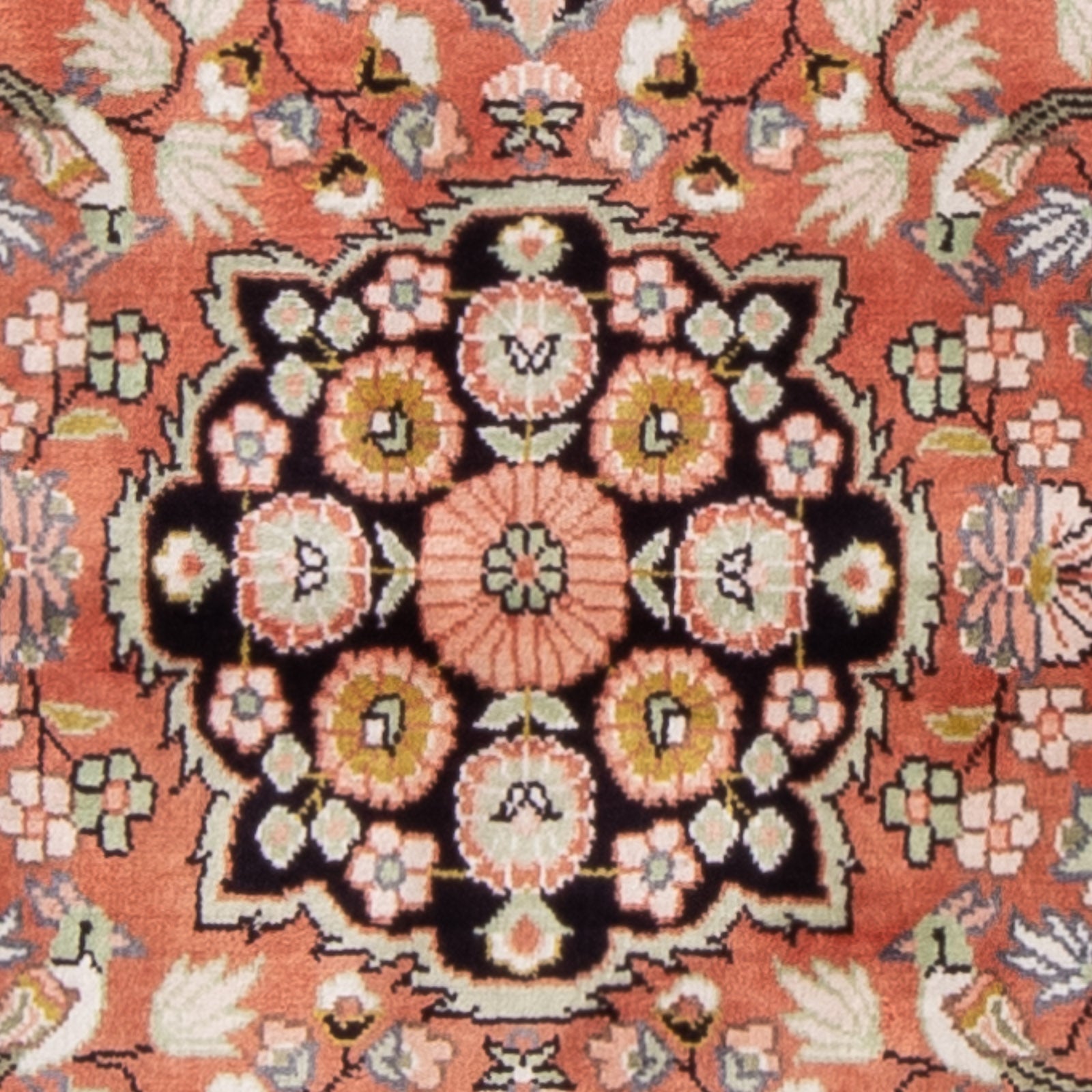 Tappeto di seta - seta cinese - 93 x 62 cm - rosso