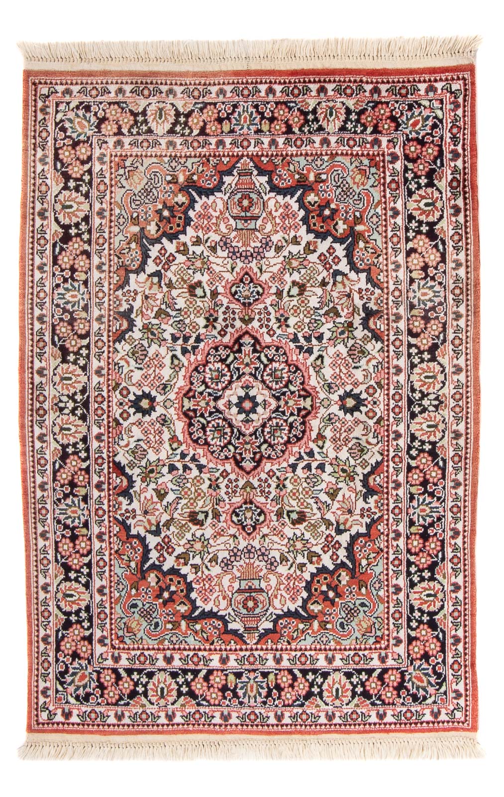 Tappeto di seta - seta cinese - 91 x 63 cm - beige
