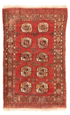 Tappeto Turkaman - 121 x 83 cm - rosso scuro