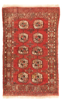 Tappeto Turkaman - 121 x 83 cm - rosso scuro