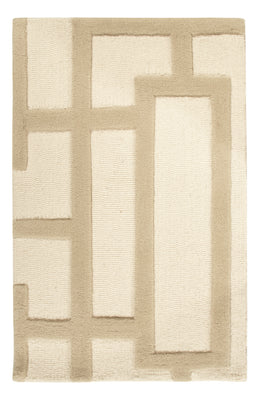 Tappeto di lana - 90 x 60 cm - beige