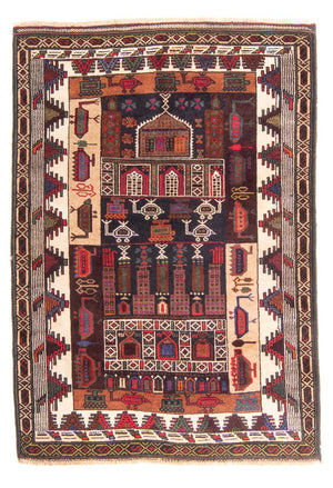 Tappeto Belutsch - Tappeto di preghiera - 120 x 85 cm - blu scuro