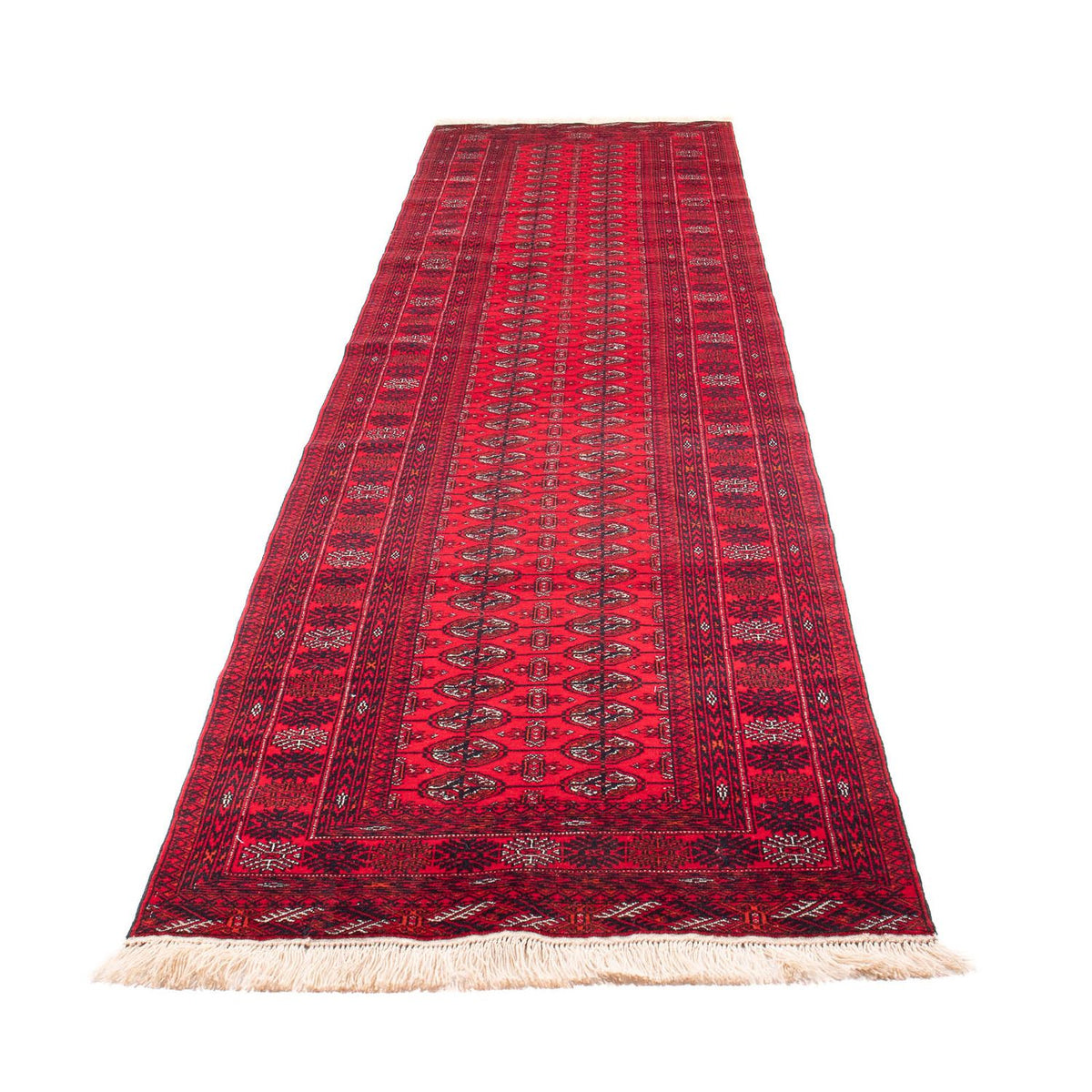 Tappeto corsia Tappeto afgano - Bukhara - 380 x 90 cm - rosso