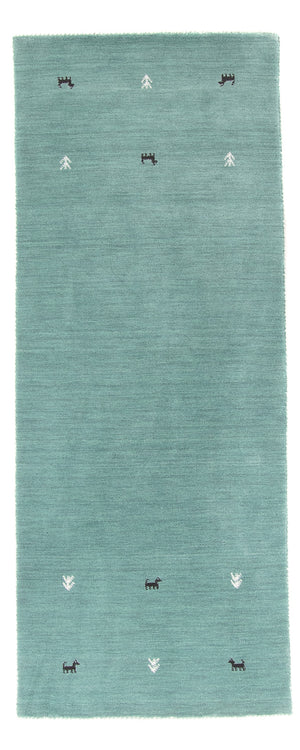 Tappeto corsia Tappeto Gabbeh - Softy - 200 x 75 cm - blu chiaro