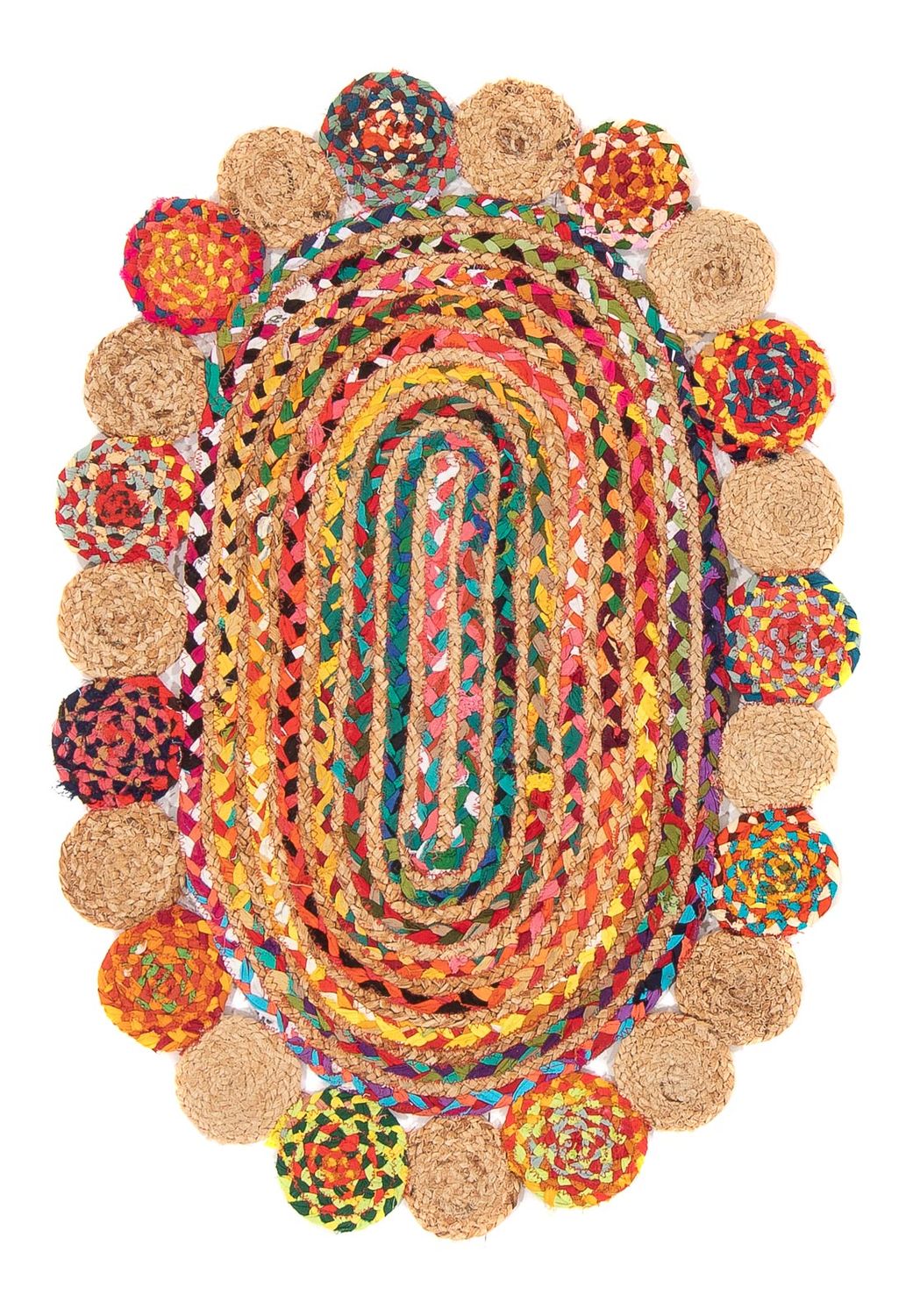 Tappeto Sisal ovale  - 91 x 61 cm - multicolore