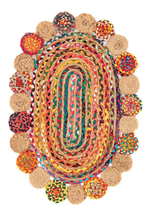 Tappeto Sisal ovale  - 91 x 61 cm - multicolore