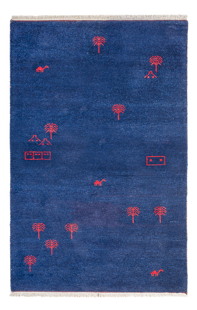 Tappeto Gabbeh - Indus - 180 x 120 cm - blu scuro