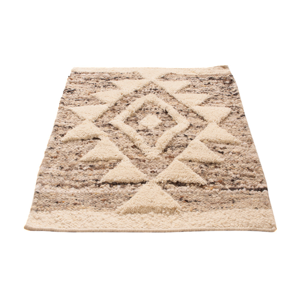Tappeto di lana - 90 x 60 cm - beige chiaro