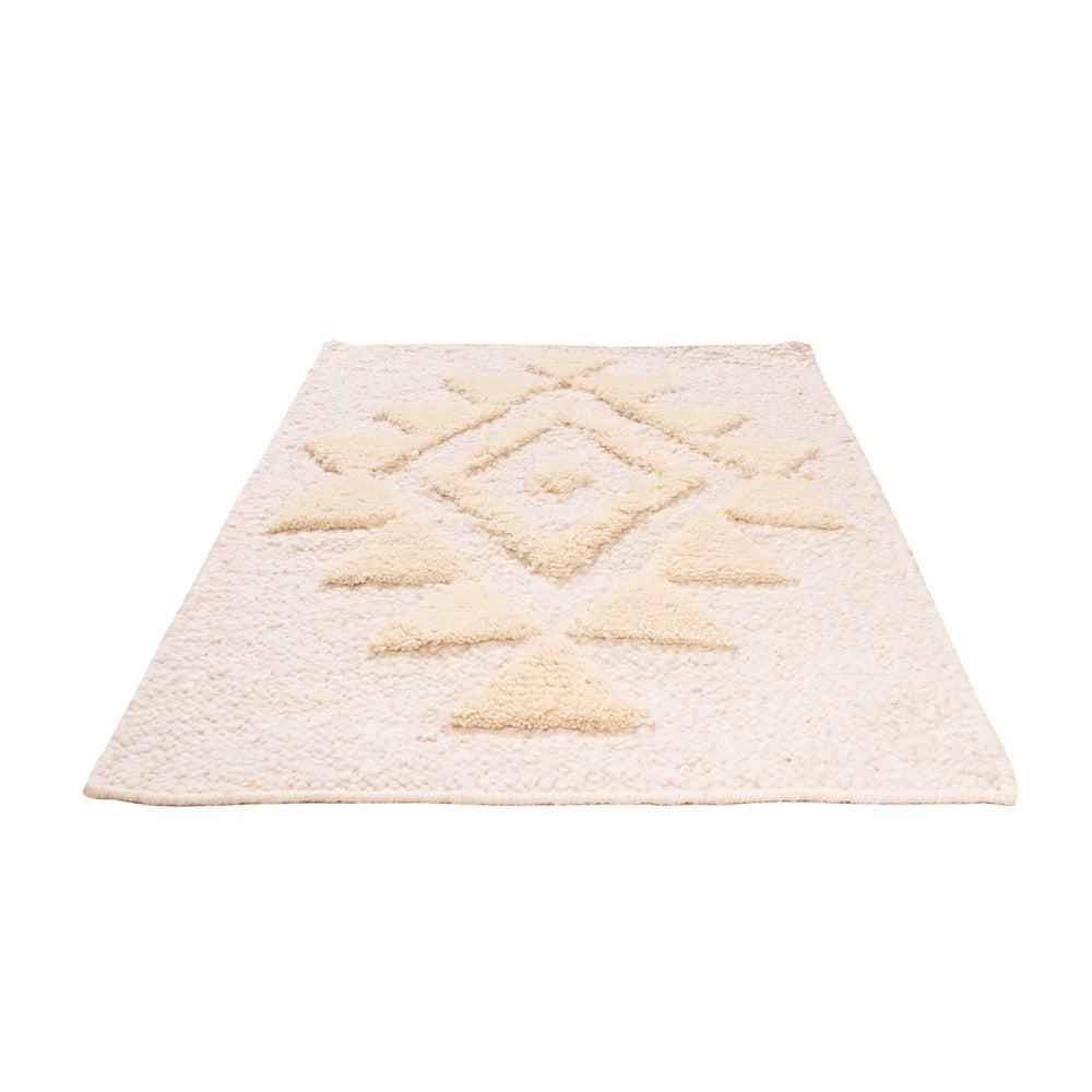 Tappeto di lana - 90 x 60 cm - beige